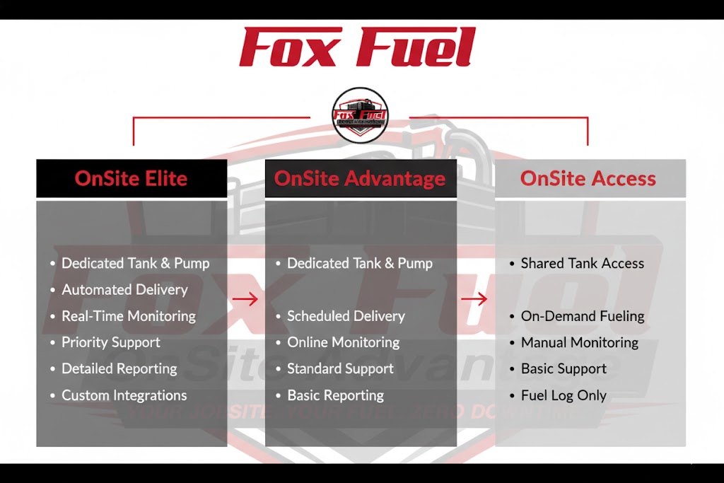 Fox Fuel jobsite fueling construction site commercial fuel delivery service